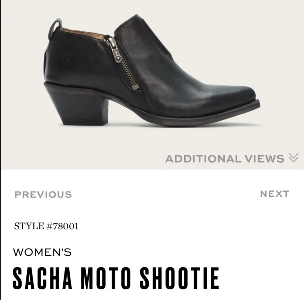 Frye Sasha Moto Black Shootie